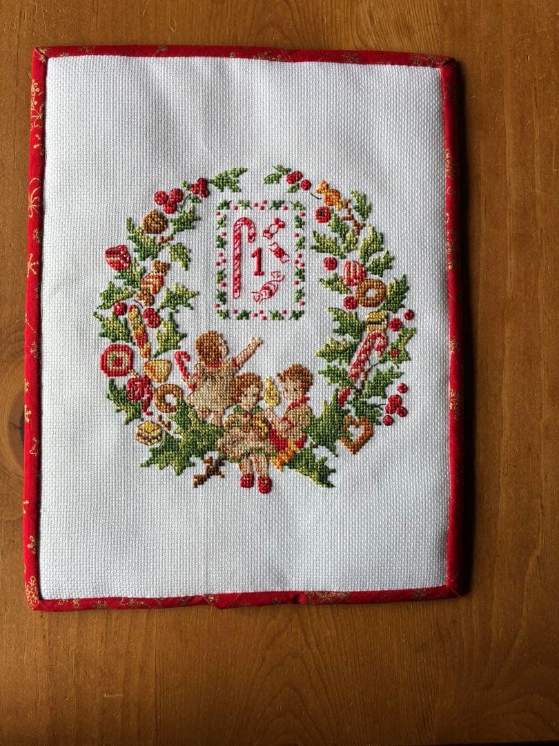 クロスステッチ完成品【アドベントカレンダー風】