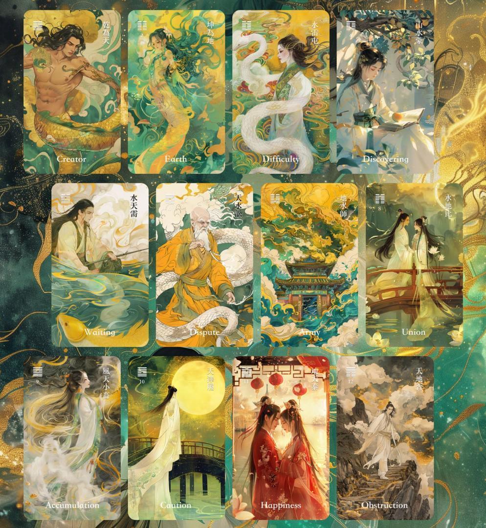 【正規品イーチンオラクルカード】美麗＆幻想的✨白蛇を象徴とした幽玄イラストデッキ