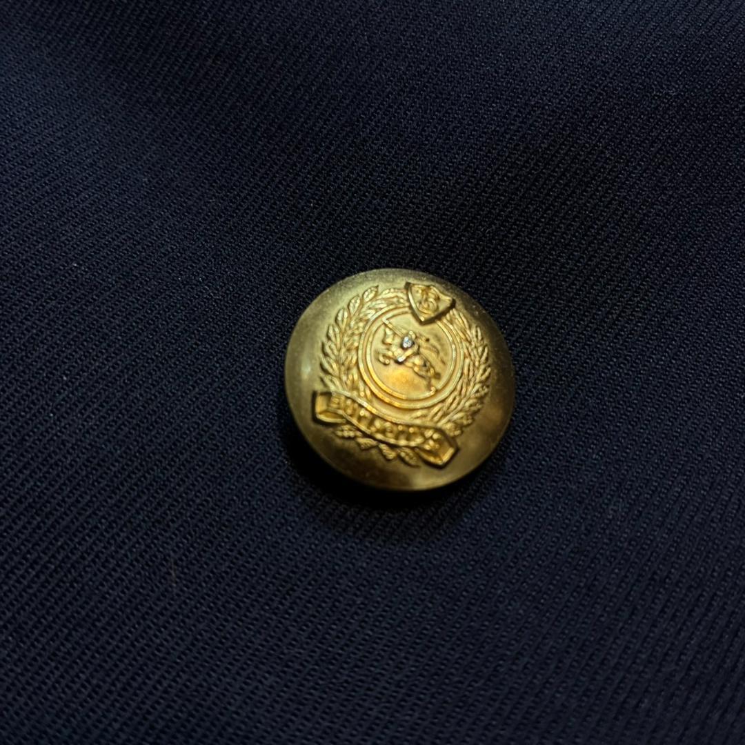 美品 Burberrys ジャケット 金ボタン ダブル カシミヤ ウール 紺ブレ