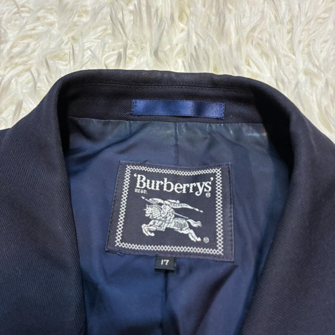 美品 Burberrys ジャケット 金ボタン ダブル カシミヤ ウール 紺ブレ