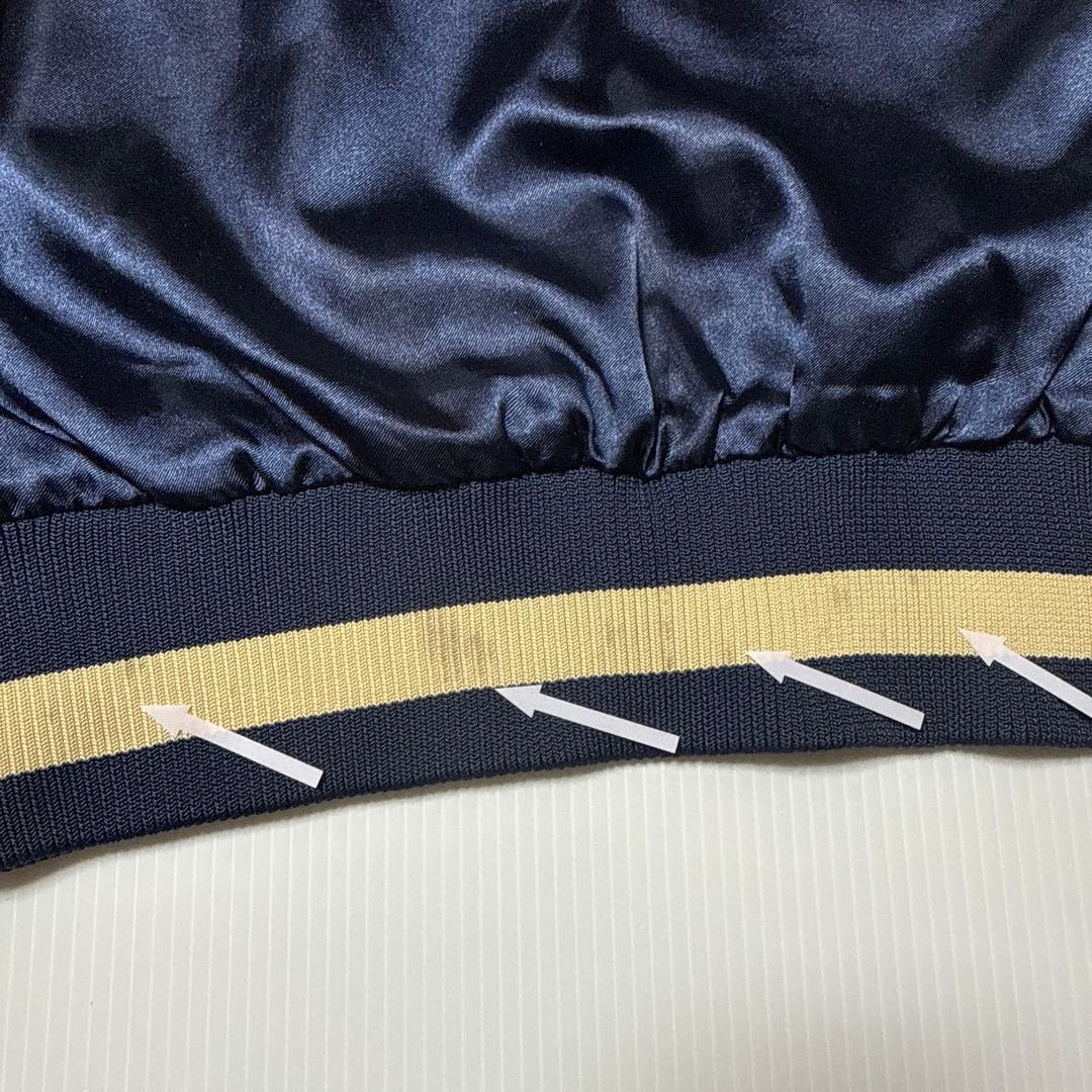 ◯ E.YAZAWA スタジャン ネイビー ゴールド