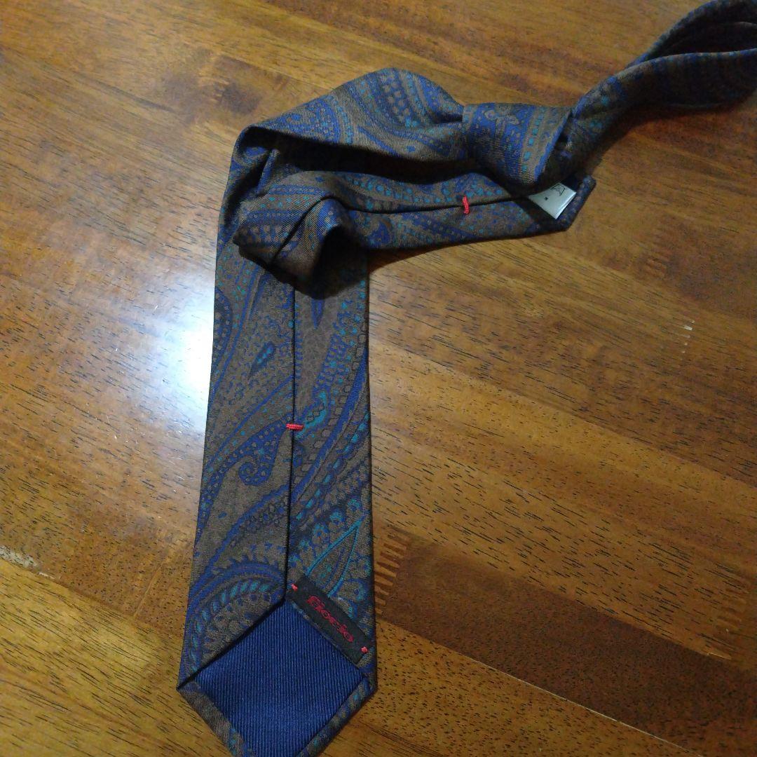 フィオリオ 極上シルク ペイズリー柄 ネクタイ
