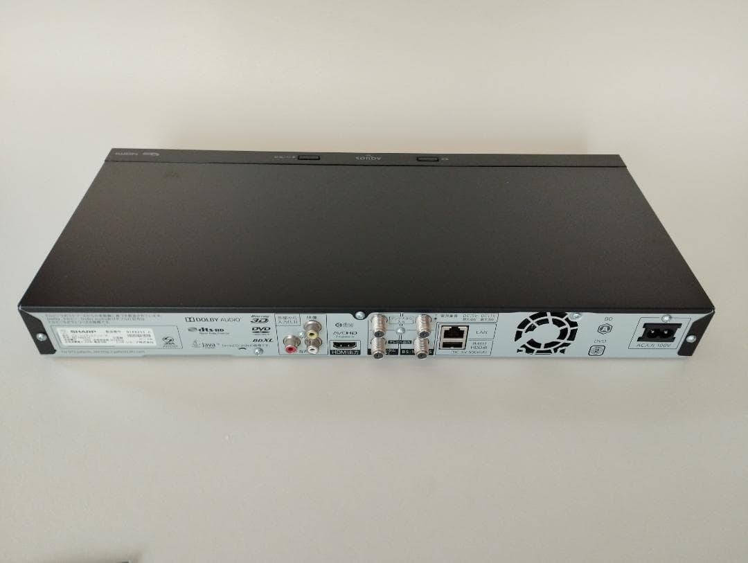 美品動作品・SHARP ブルーレイディスクレコーダー BD-NW510
