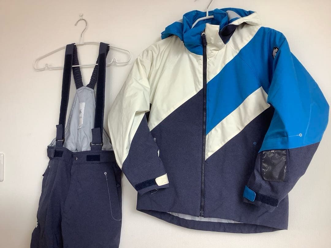 デサント　子ども用スキーウェア 150サイズ　青/白/ネイビー