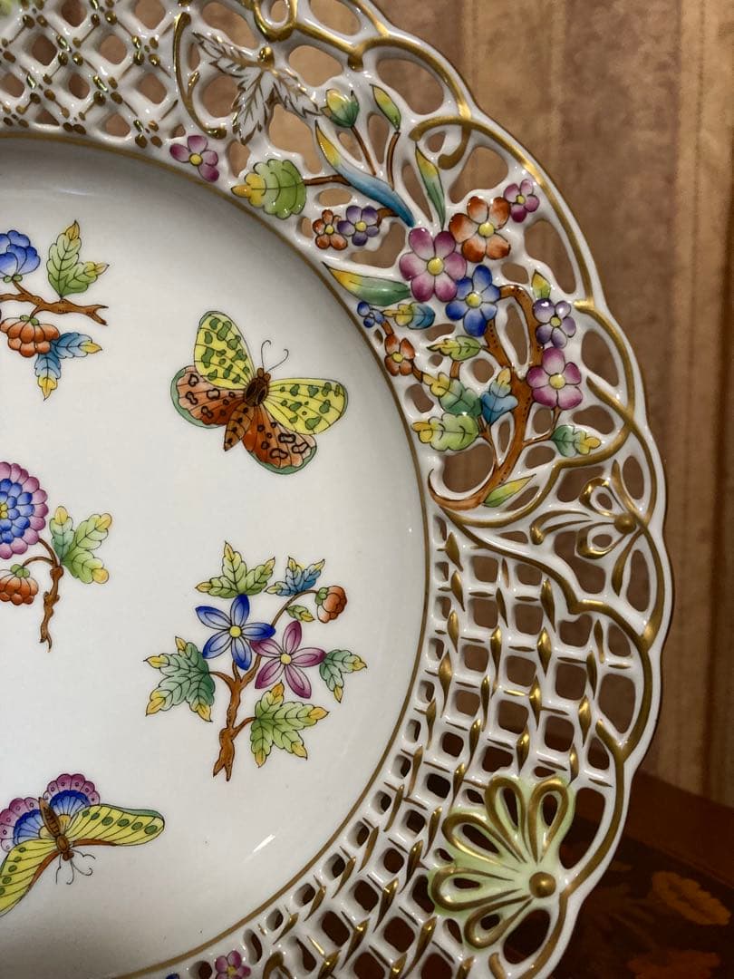 ヘレンド　ヴィクトリアブーケ透かしプレート(値下げしました。)