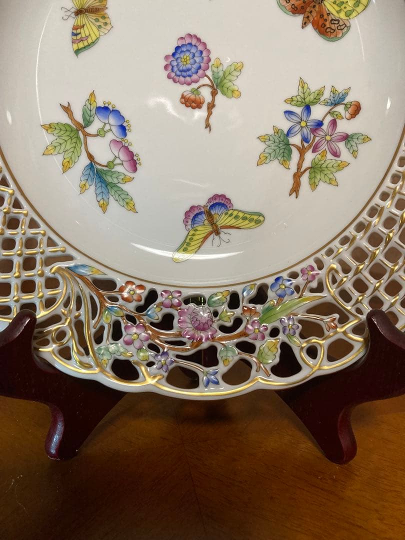 ヘレンド　ヴィクトリアブーケ透かしプレート(値下げしました。)