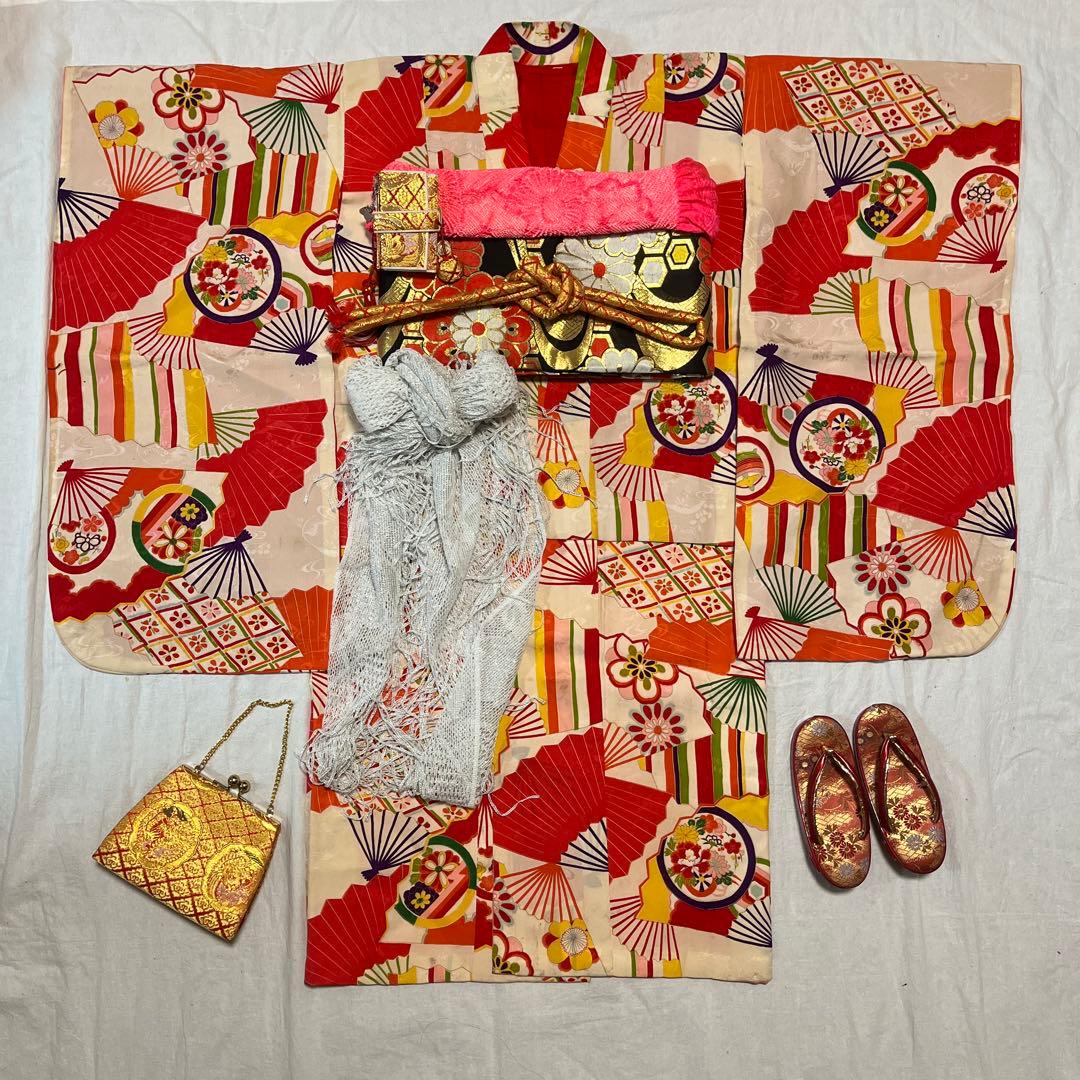 七五三　5歳　7歳　女の子　正絹　アンティーク