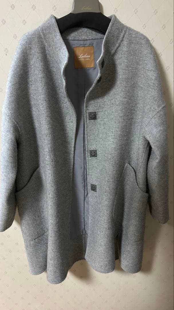 レリアン Leilian 冬用 高級コート グレー タグあり 美品 匿名配送