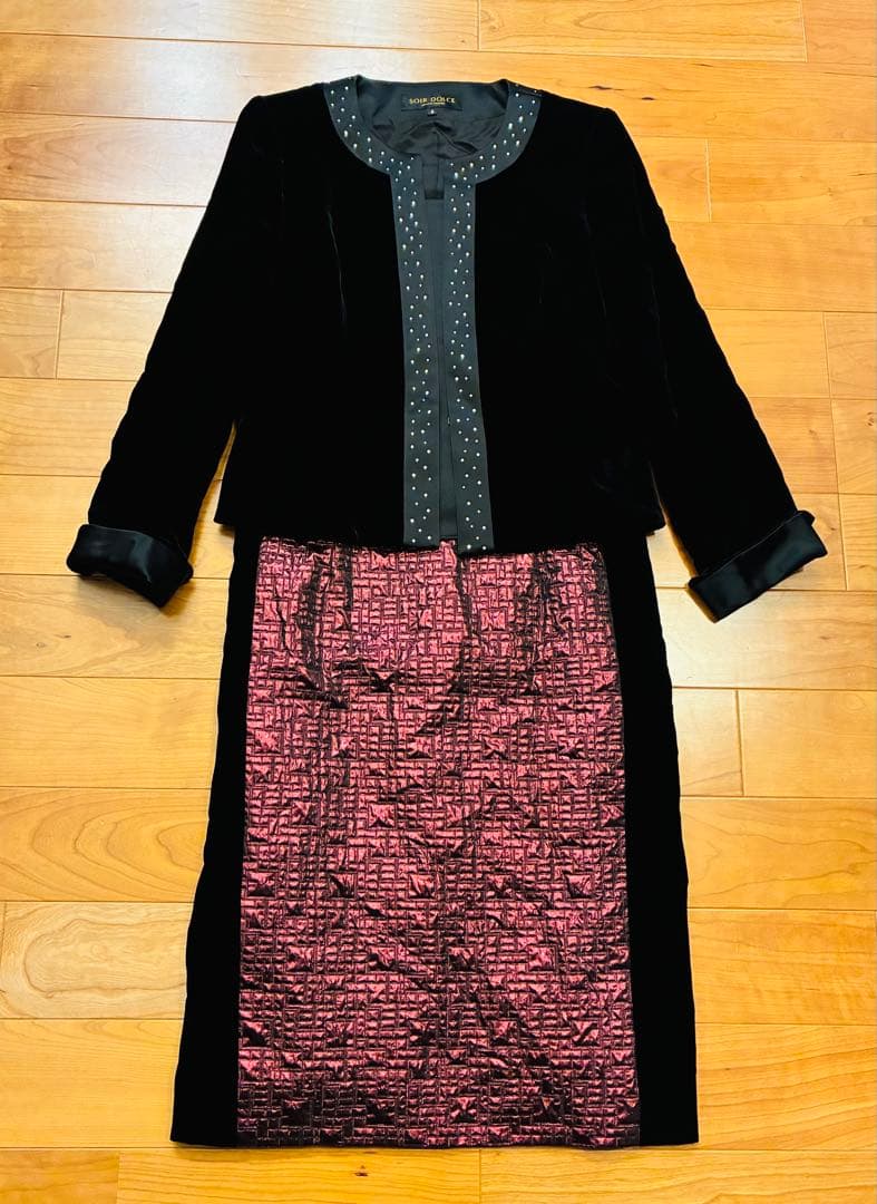 SOIR DOLCE ソワールドルチェ　東京ソワール セットアップ ベロア　M