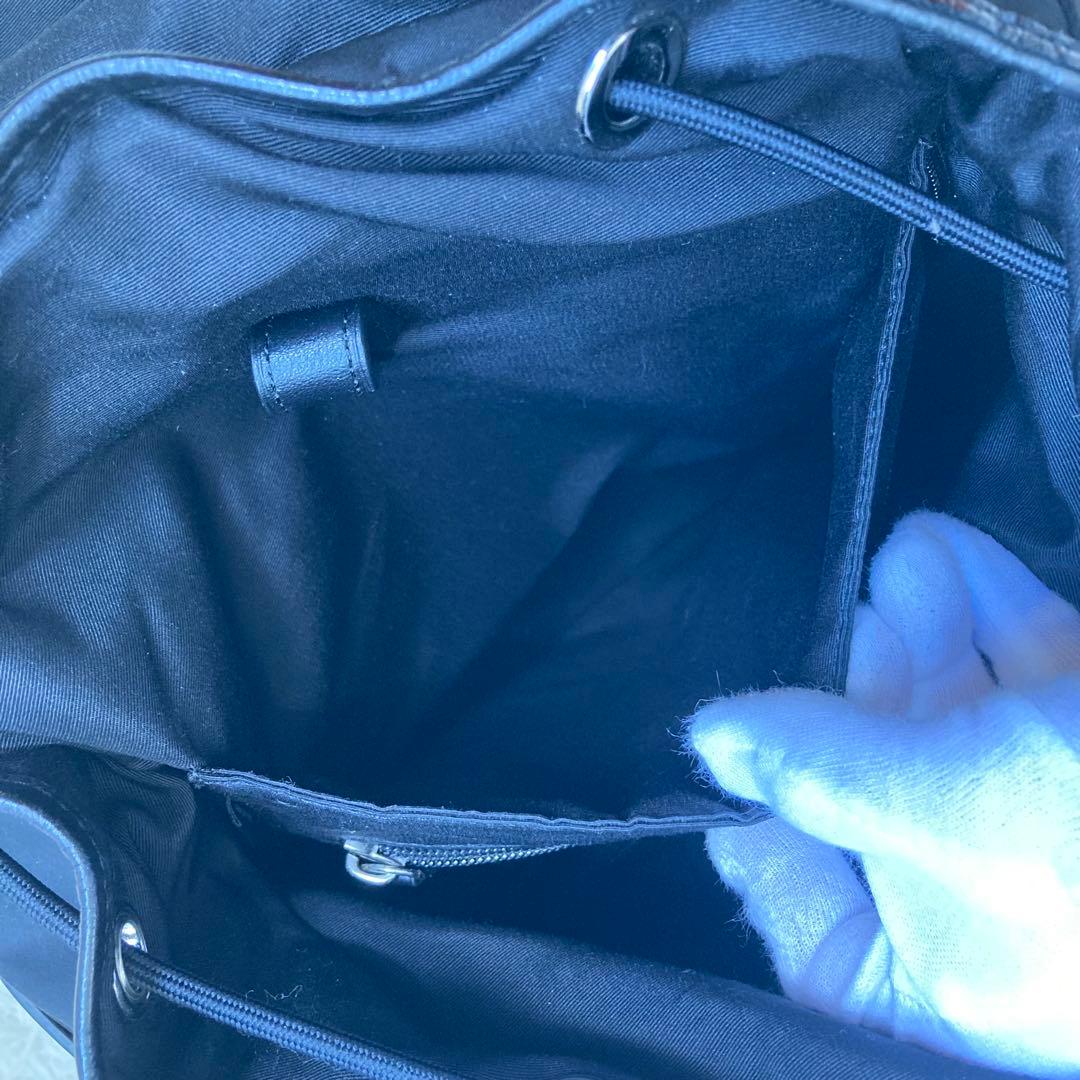 未使用保管品 COACH コーチ 黒 レザー × ナイロン バックパック