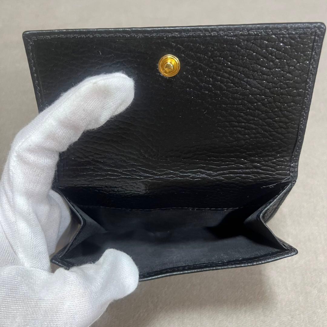 【極美品】GUCCI グッチ 二つ折り財布 GGマーマント ブラック 黒 レザー