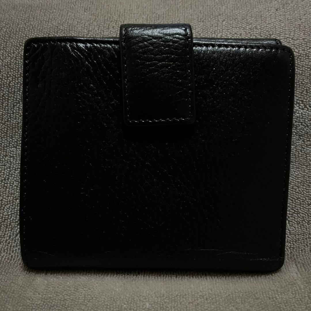 【極美品】GUCCI グッチ 二つ折り財布 GGマーマント ブラック 黒 レザー