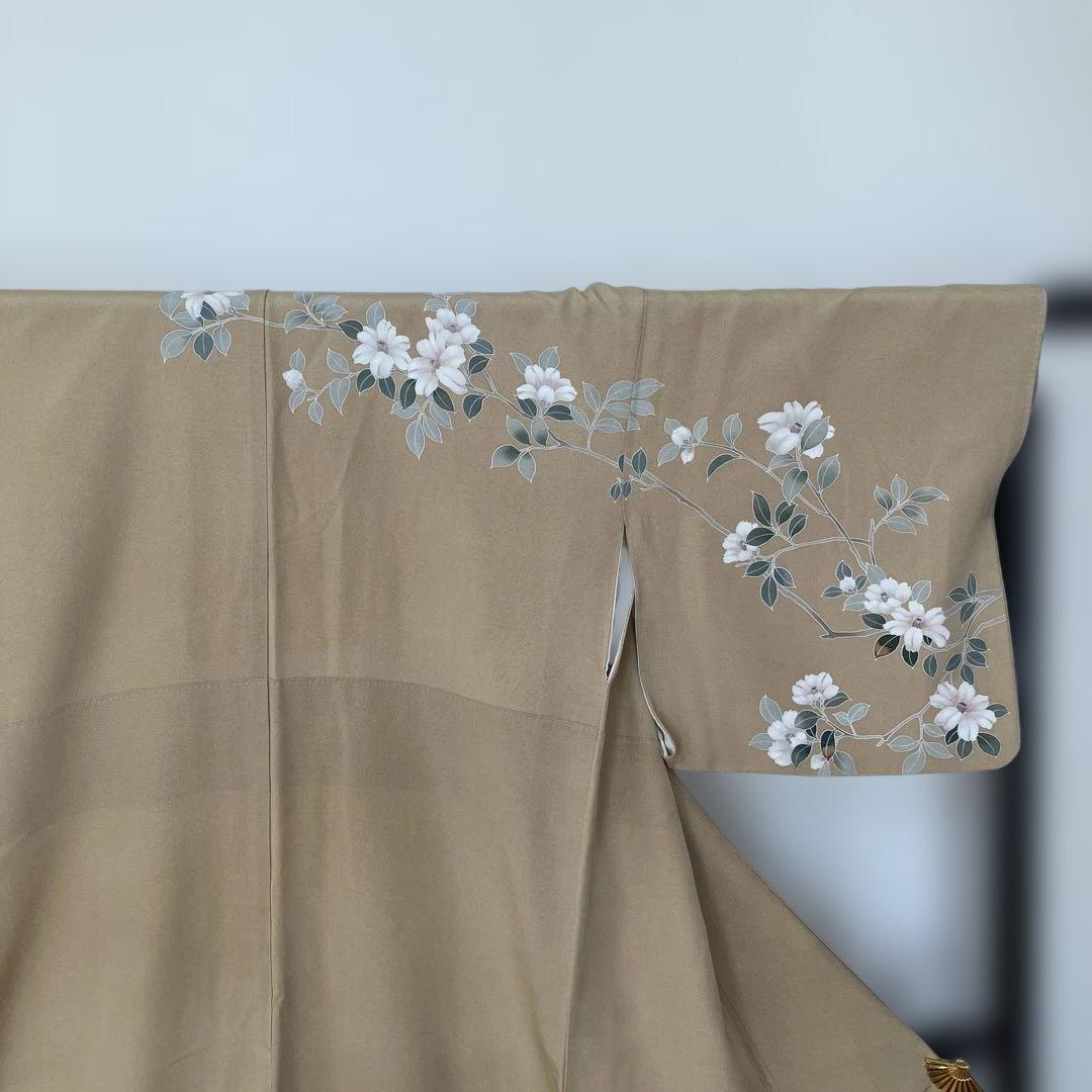 ベージュ 花柄 訪問着