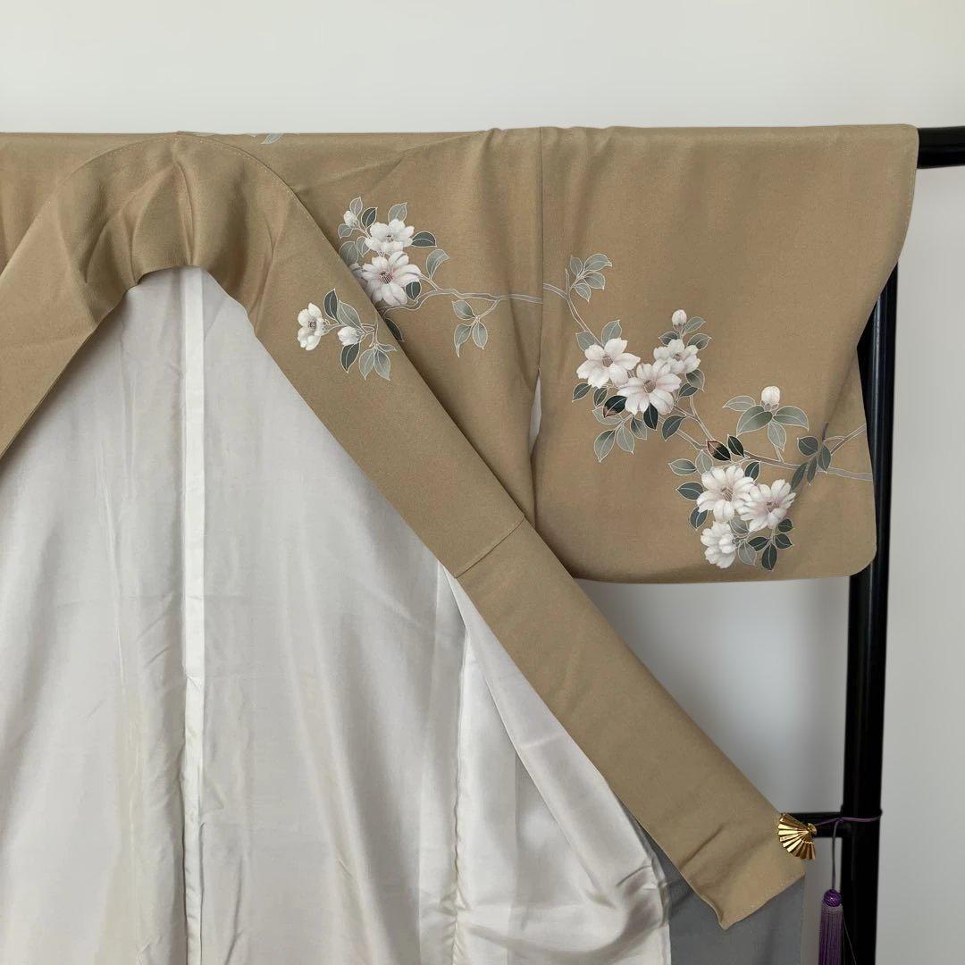 ベージュ 花柄 訪問着