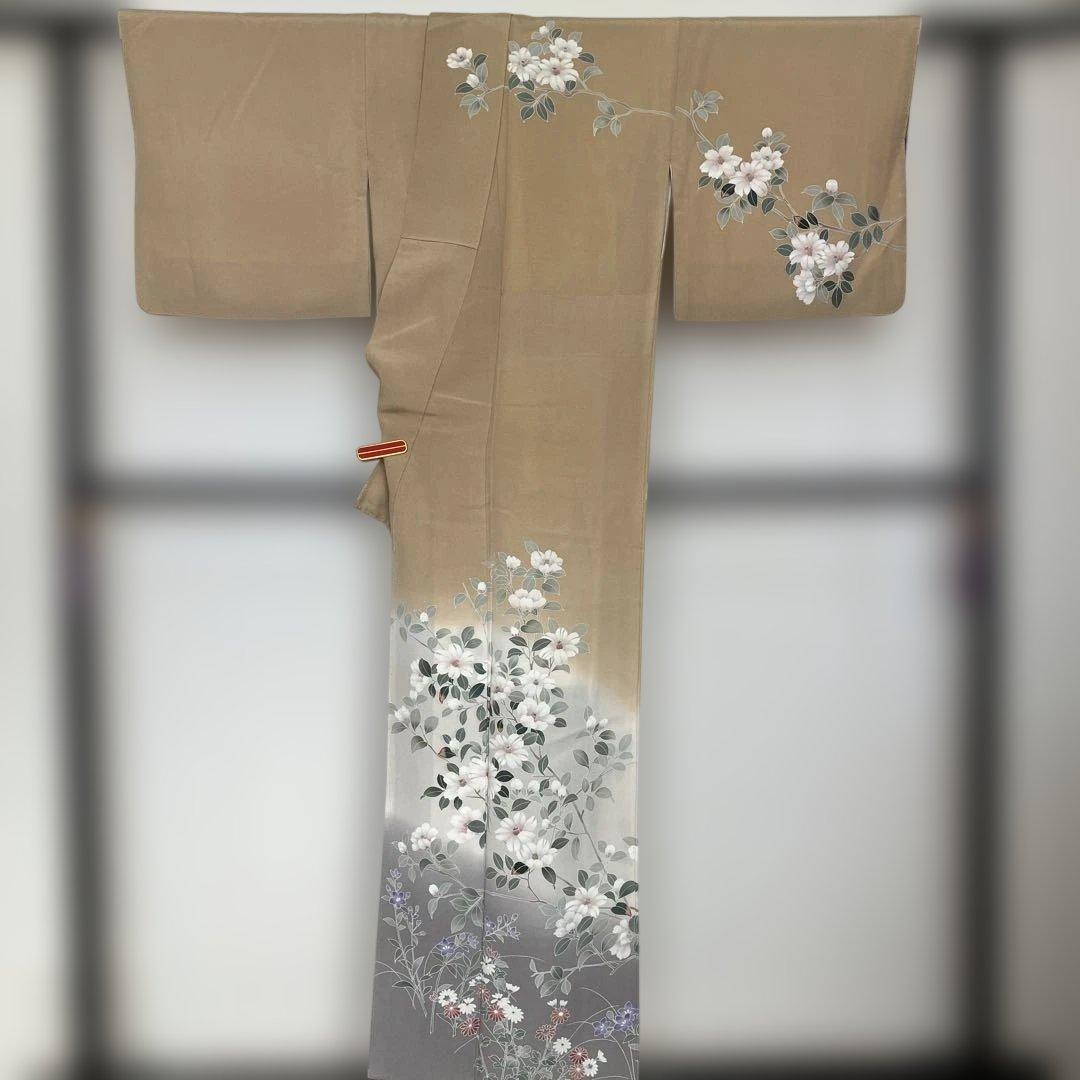 ベージュ 花柄 訪問着