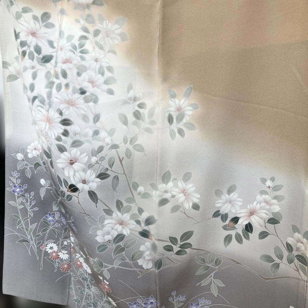 ベージュ 花柄 訪問着