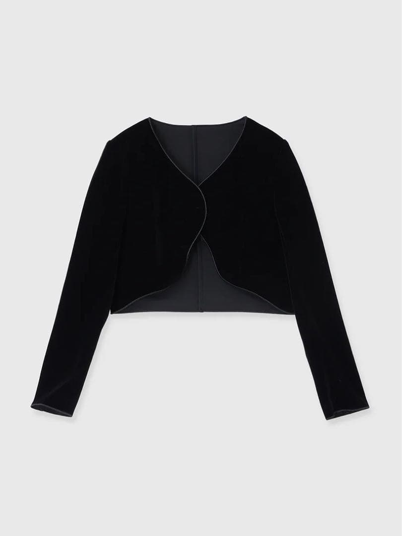 anuans ニュアンスウェーブベルベットジャケット BLACK