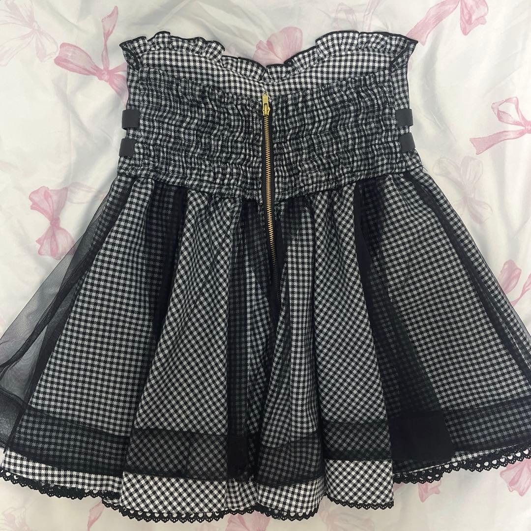 LIZLISA レースアップコルセットライクスカパン グレー