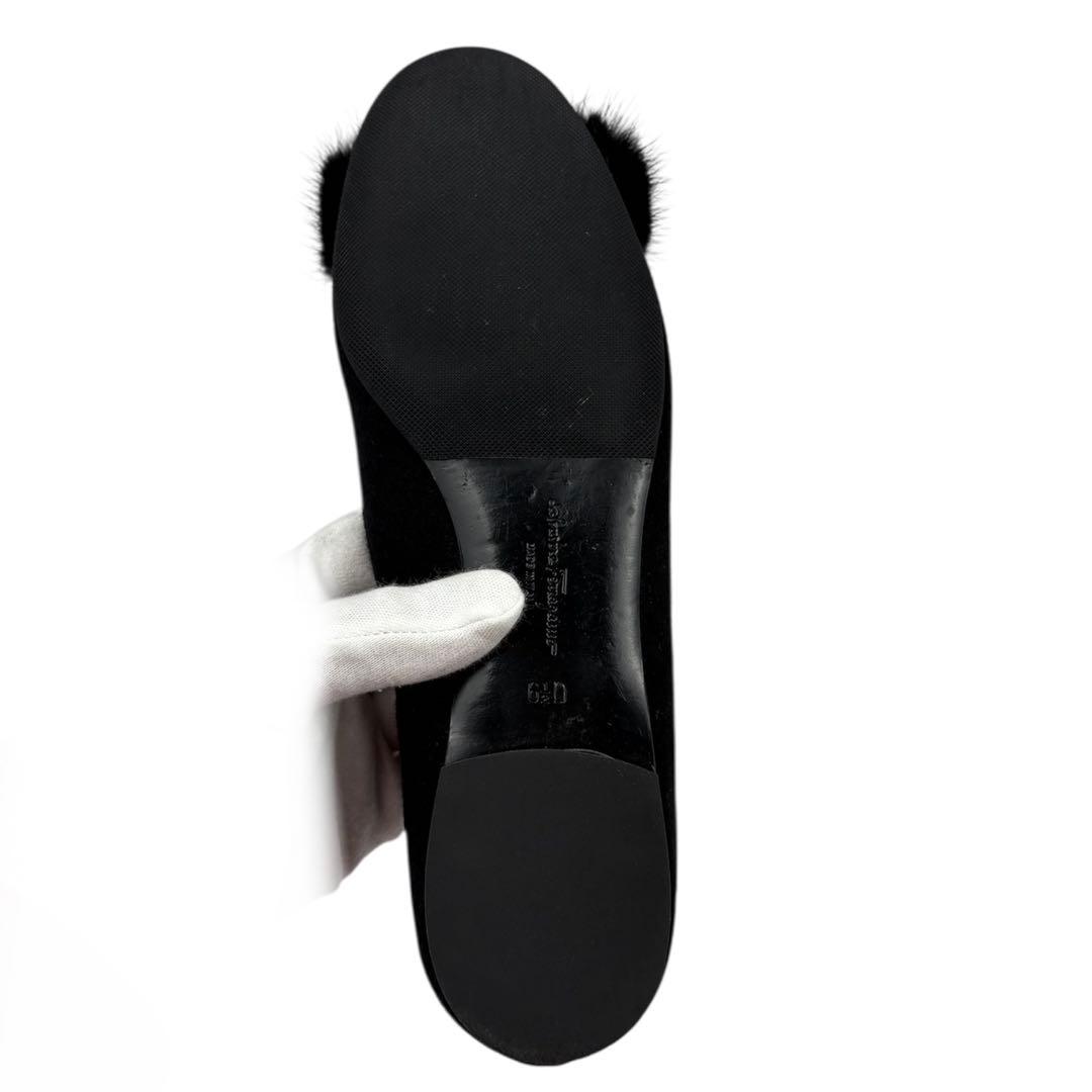 【極美品】サルヴァトーレフェラガモ　24cm　6.5D ヴァリナ　ファー　黒