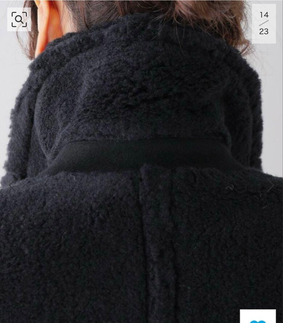 CINOH ボアロングコート　ネイビー　サイズ36