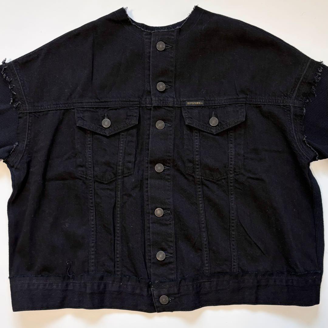 新品 ヒステリックグラマー 異素材デニムジャケット 黒 フリーサイズ 日本製￼