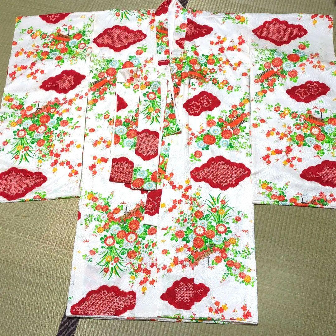 いおつむちゃんさん美品最高級品手描友禅綸子京呉服七五三着物長襦袢小物セット