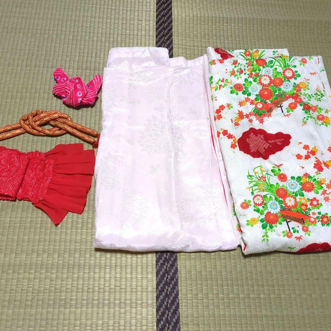 いおつむちゃんさん美品最高級品手描友禅綸子京呉服七五三着物長襦袢小物セット