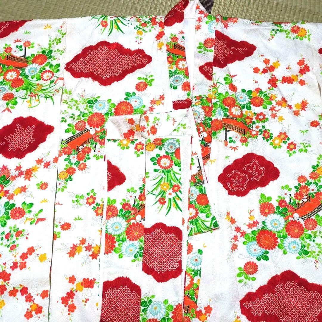 いおつむちゃんさん美品最高級品手描友禅綸子京呉服七五三着物長襦袢小物セット