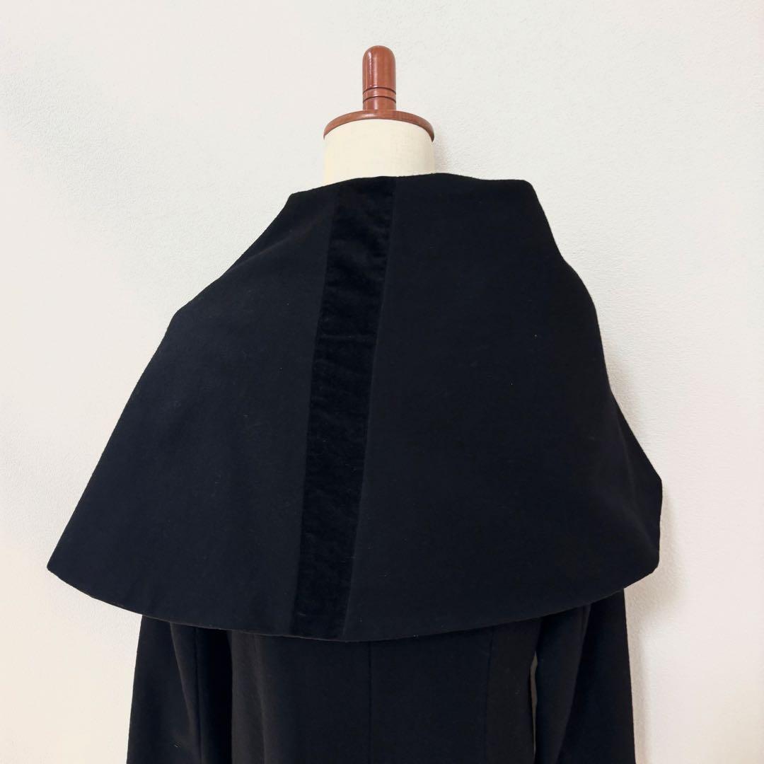 極美品☆T.KUNITOMO ロングコート　ウール　ケープ　　ブラック　クニトモ