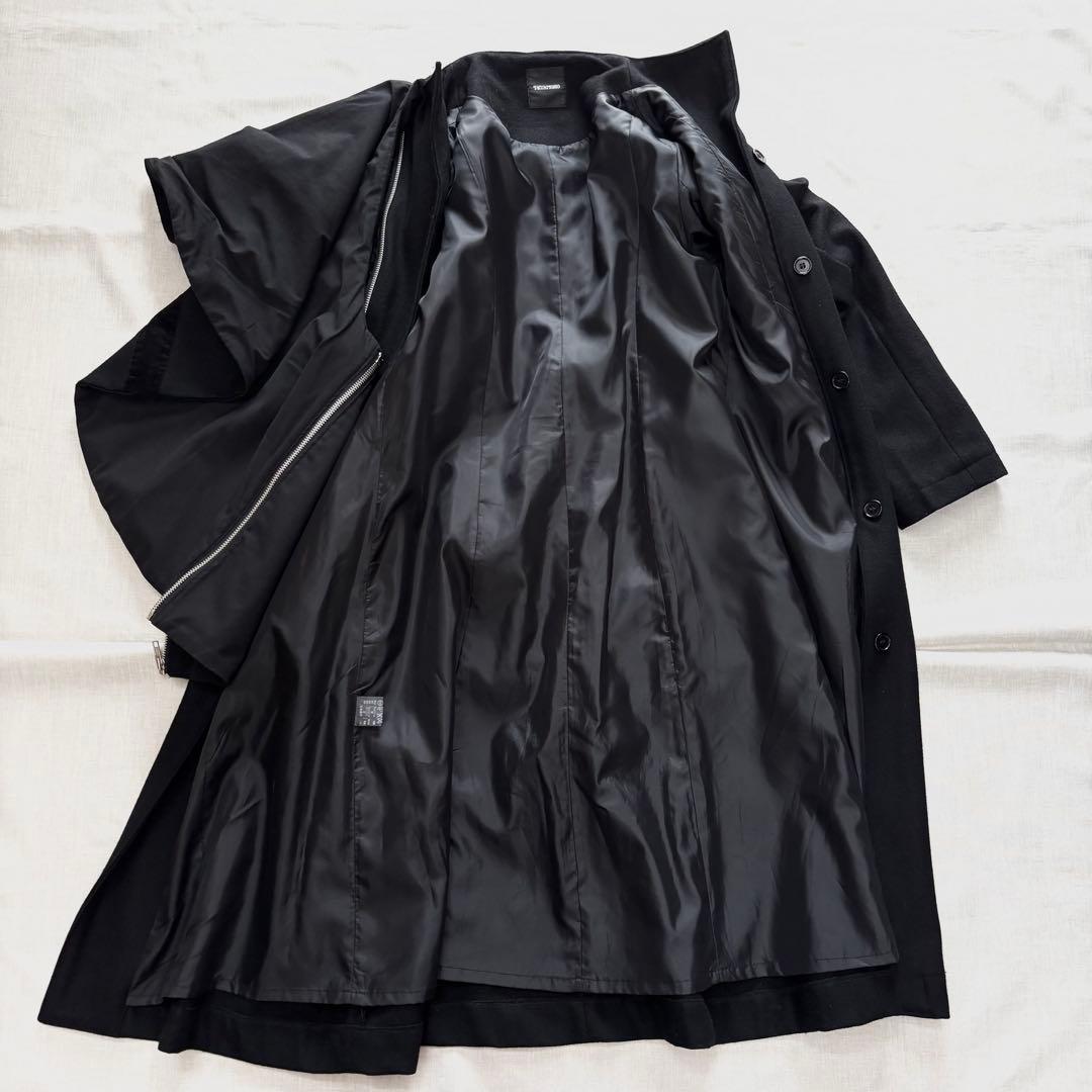 極美品☆T.KUNITOMO ロングコート　ウール　ケープ　　ブラック　クニトモ