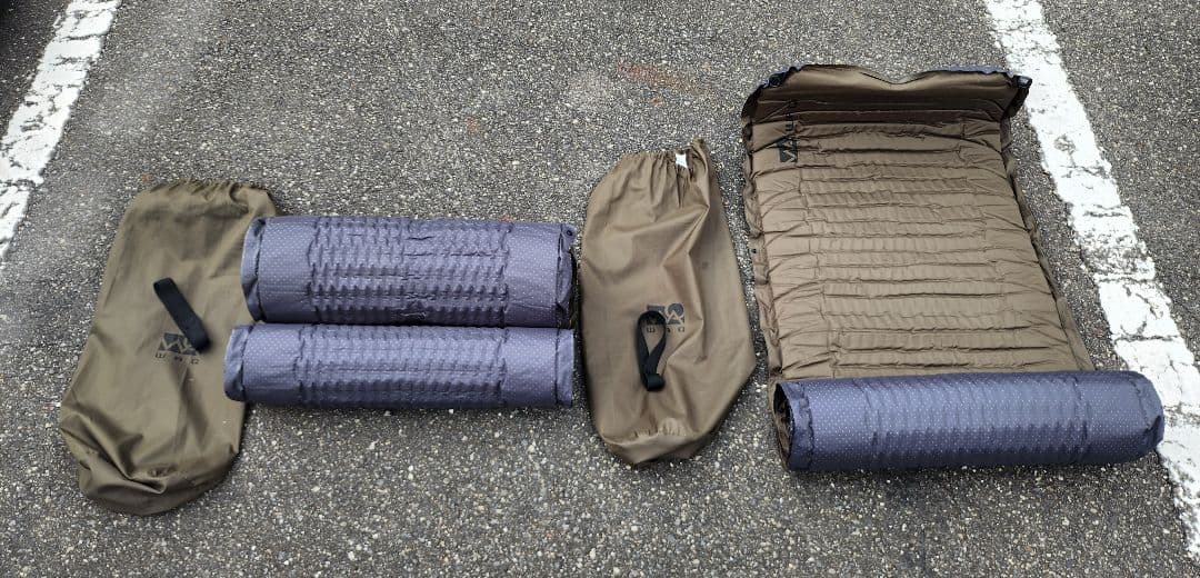 WAQ インフレータブルマット　8cm 2個セット オリーブ