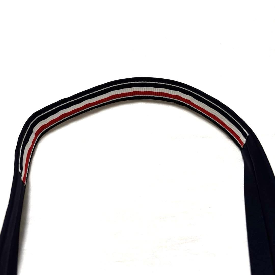 極美品　極美品　トムブラウン　ネクタイ　ネイビー　無地　トリコロール　タグ付