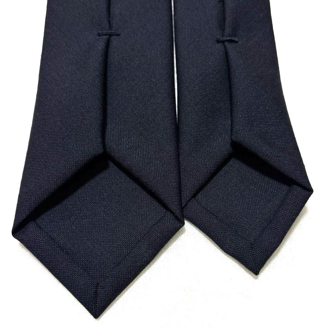 極美品　極美品　トムブラウン　ネクタイ　ネイビー　無地　トリコロール　タグ付