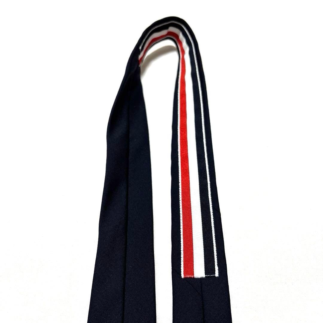 極美品　極美品　トムブラウン　ネクタイ　ネイビー　無地　トリコロール　タグ付