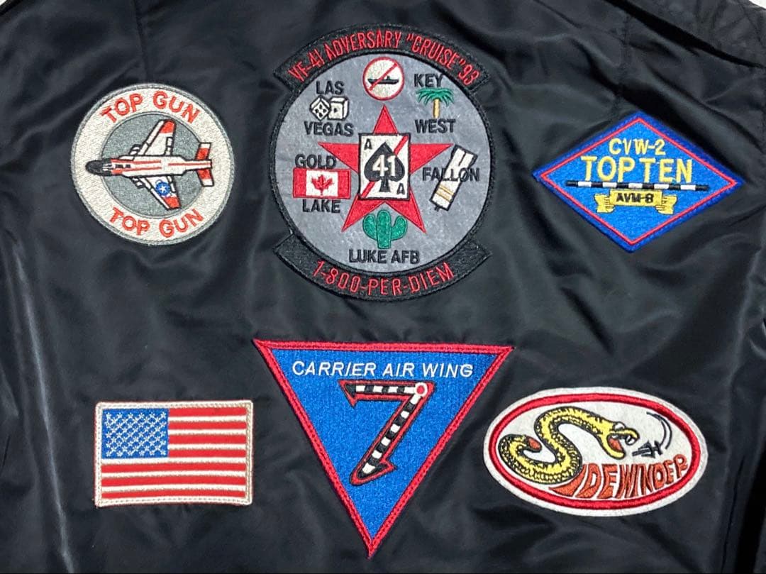 〈古着〉AVIREX L-2 BLACK ACE フライトジャケット 中綿無し