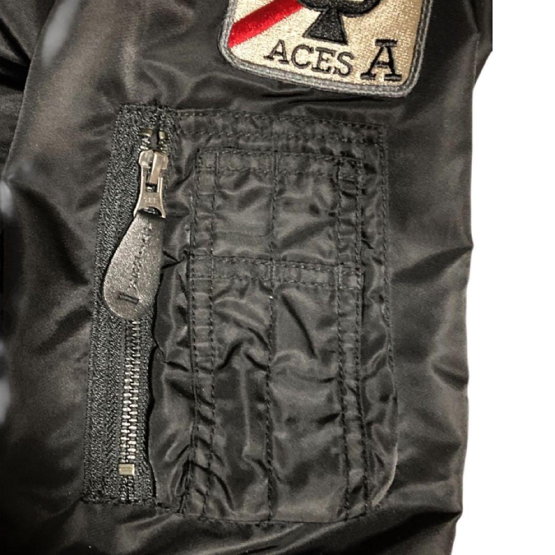 〈古着〉AVIREX L-2 BLACK ACE フライトジャケット 中綿無し