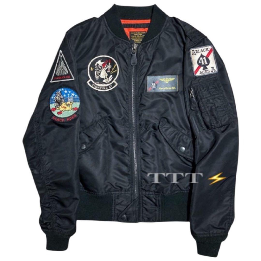 〈古着〉AVIREX L-2 BLACK ACE フライトジャケット 中綿無し