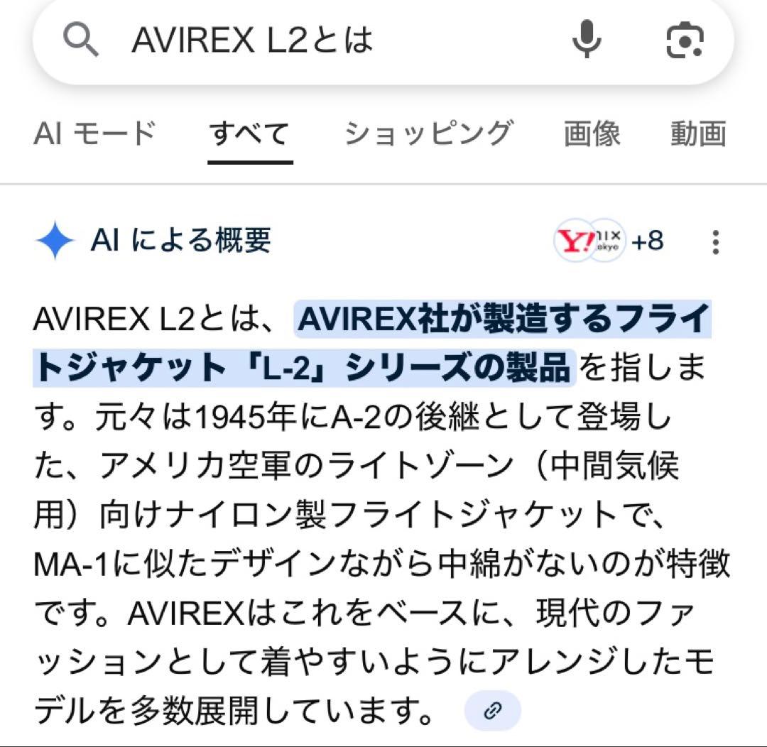 〈古着〉AVIREX L-2 BLACK ACE フライトジャケット 中綿無し
