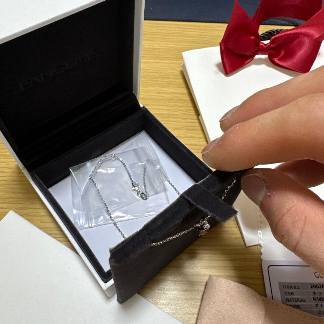 FANCI.ME K14WG ネックレス ダイヤモンド 0.28ct