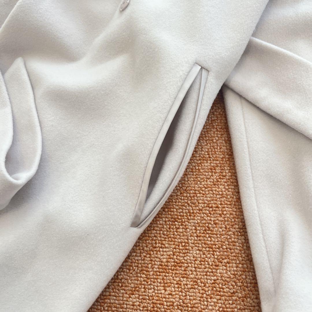 ビアッジョブルー ショールカラー ベルト付きロングコート ガウン イタリア生地