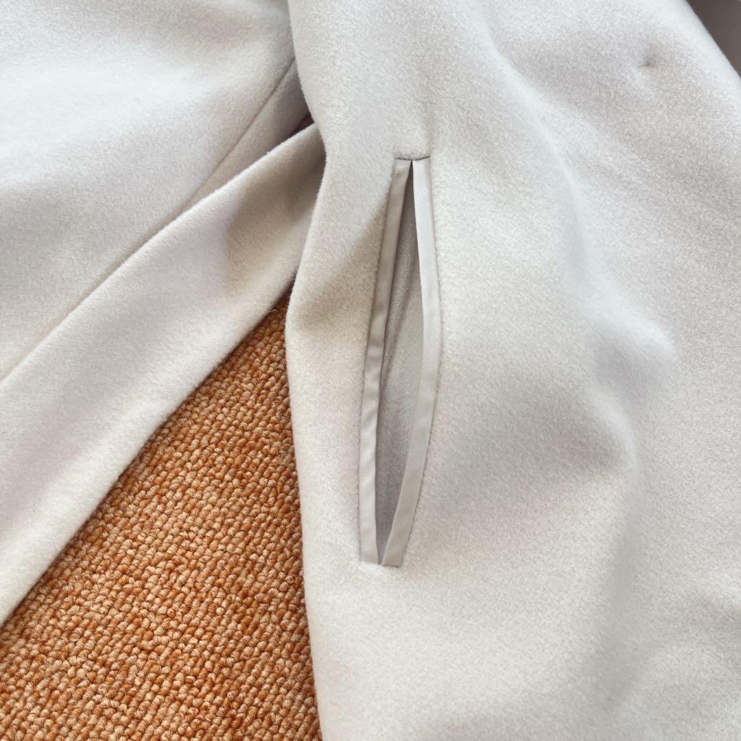 ビアッジョブルー ショールカラー ベルト付きロングコート ガウン イタリア生地