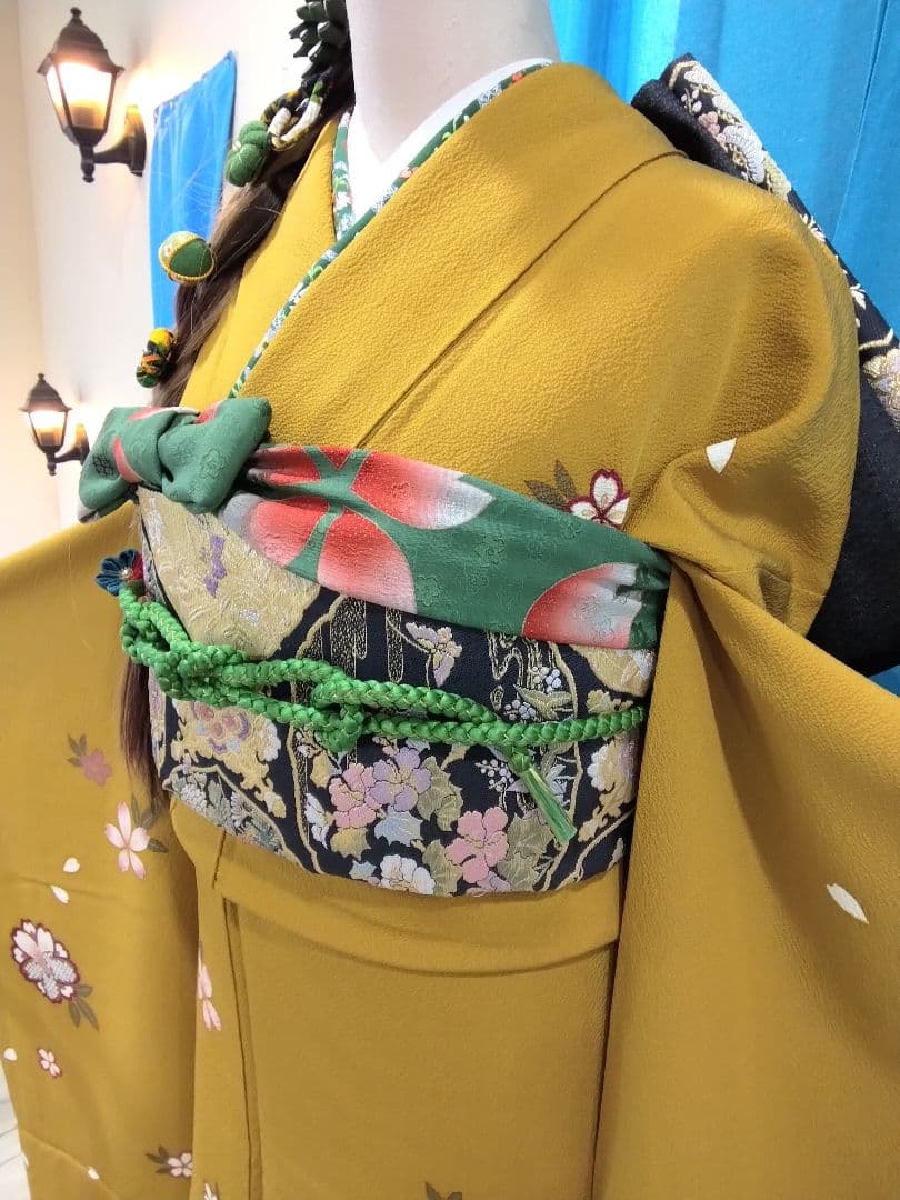 振袖フルセット、正絹振袖、成人式、重ね衿帯揚げ帯締め、西陣袋帯、襦袢、ガード加工