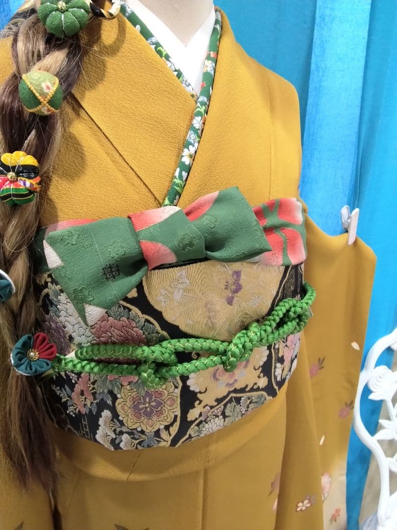 振袖フルセット、正絹振袖、成人式、重ね衿帯揚げ帯締め、西陣袋帯、襦袢、ガード加工