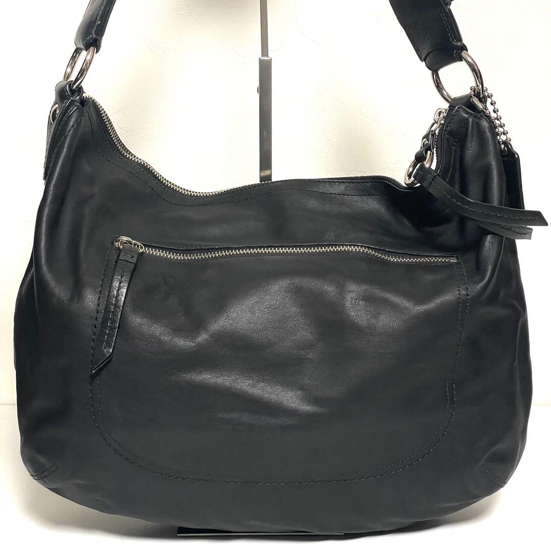 ✨極美品✨COACH コーチ レザー ホーボー ワンショルダー 黒 F13108