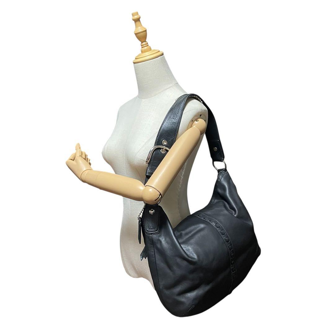 ✨極美品✨COACH コーチ レザー ホーボー ワンショルダー 黒 F13108