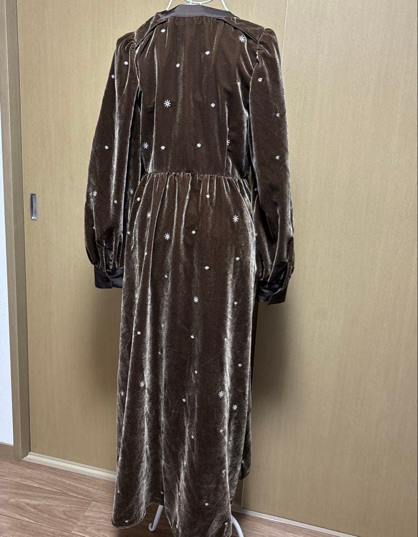 SHIPS any ブラウン フレアワンピース