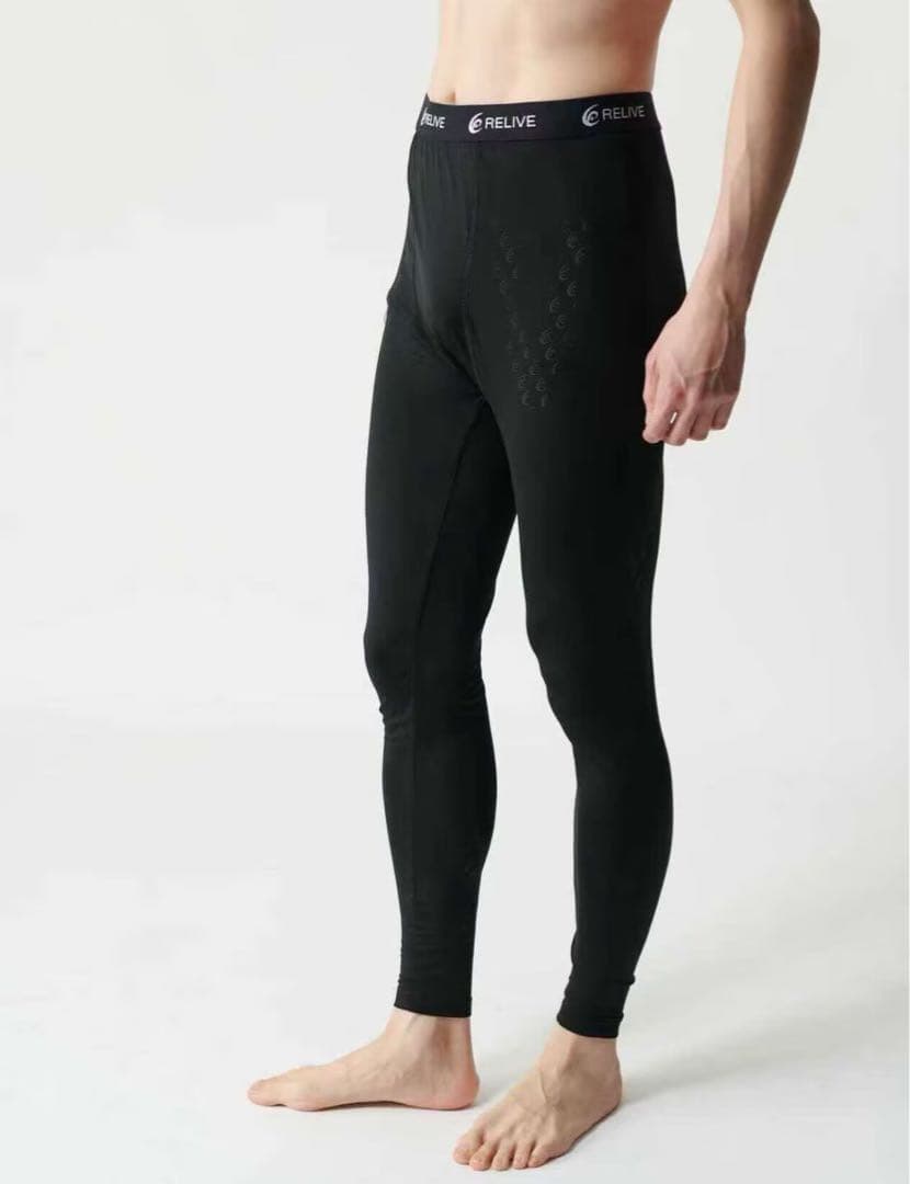 リライブ コットン 長袖無地シャツ ＆＜メンズ＞ スパッツ 上下セット Mサイズ