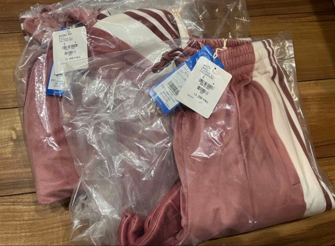 adidas w adibreak velour tt pink S 上下セット