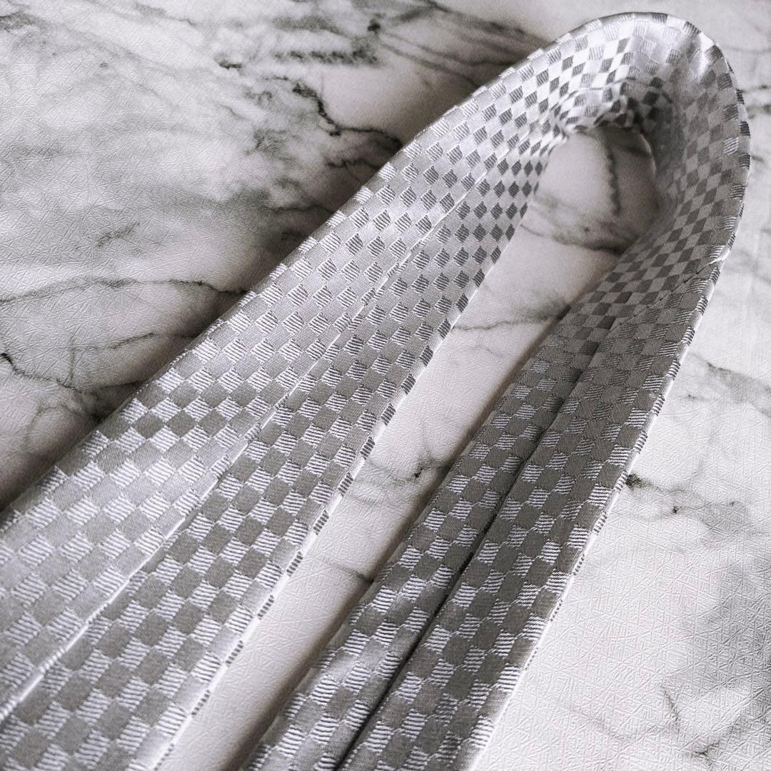 ✨未使用箱付き✨ルイヴィトン　マイクロダミエ　クラヴァット　シルバー　ネクタイ