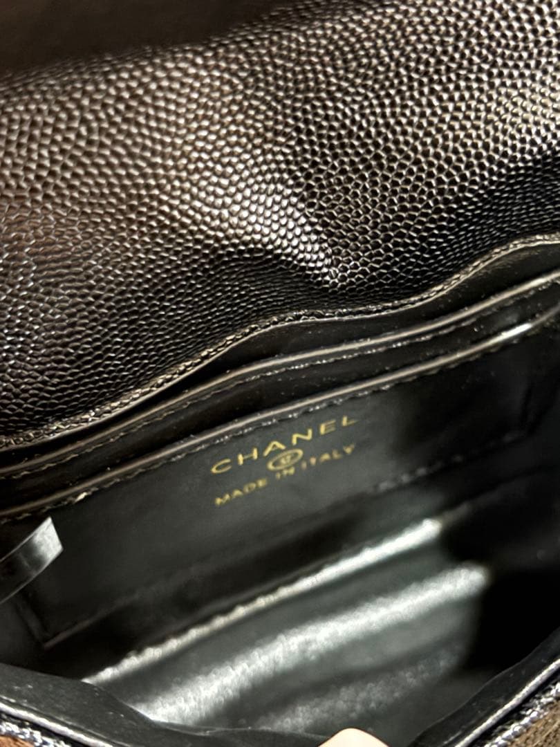 CHANEシャネル ハンドルミニショルダーバッグ ノベルティ キルティング 黒